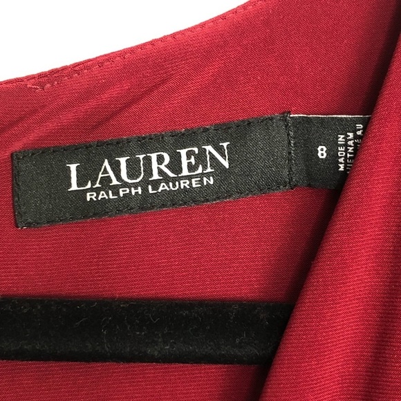 𝅺Lauren Ralph Lauren black label burgundy dress - Picture 6 of 10
